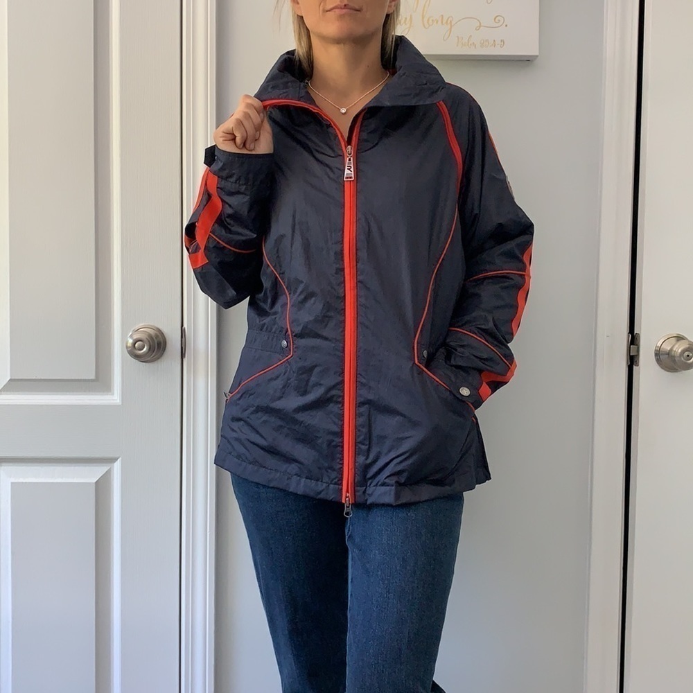 Gersemi red navy  Equestrian riding jacket raincoat‎ convertible vest large